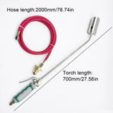 Propane Heating Torch, Stainless Steel Liquefied Gases Combustion Torch with 2m Stainless Steel Hose, 700mm Length,