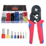 Alloy Steel Crimper with 1200pcs Terminal Connector for 0.25~10 mm² Wires, 23~7 AWG, 175mm Length, 377g Weight