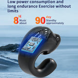 Wireless Ear Clip on Headphone TWS Earphone Single in-Ear HiFi Stereo Touch Control Sports Headset with Mic