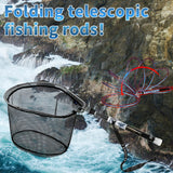 SANLIKE Fishing Net Glass Fibre Handle Rod Telescoping Foldable Landing Net Pole With Adapter Fishing Equipment Tools