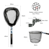 SANLIKE Fishing Net Glass Fibre Handle Rod Telescoping Foldable Landing Net Pole With Adapter Fishing Equipment Tools