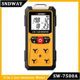 SNDWAY SW-7500A Gas Detector Meter 4 in 1 Oxygen O2 Carbon Monoxide CO H2S Ex Combustible Gas Analyzer Leak Detector