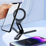Magnetic Folding Phone Holder Aluminum Alloy Smartphone Desk Stand Multifunctional Portable Desktop Phone Mount
