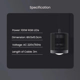 100-240V Super Colour 100W Goldfish LED Downlight Algae Bloom Planted Timing Adjustment Steam Fish Tank Brightening Lamp