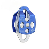 Outdoor Aluminum Double Pulley for Climbing – Parallel Twin Pulley System for Rock Climbing & Rescue Use. Best Tool