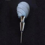 Leather Awl Set with Antler Handle & 2 Replaceable SKD11 Steel Awl Needles (French Style/Round Hole)