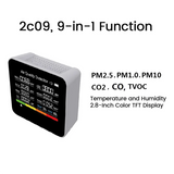 2X 9 In1 Air Quality Monitor Meter Carbon Dioxide Detector TVOC HCHO PM2.5 PM1.0 PM10 Temperature Humidity Detection