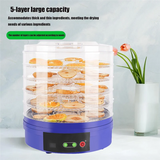 B59B-Food-Dehydrator Machine For Fruits, Yogurt Vegetables 5 Trays 350W Dehydrator For Herbs, Meat For Jerky US Plug