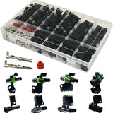 26 Kits Weather Pack Connectors Kit Automotive Electrical Connectors Waterproof Electrical Wire Terminal 1/2/3/4 Pin 18-14 AWG