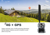 Wiilfine 5.8CS 24MP 4G Cloud Storage Trail Camera Photo Traps with Invisible LEDs GPS for Wildlife Hunting Monitoring