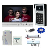 New Wired 9 inch Video Door Phone Intercom Entry System 1 Monitor + 1 RFID Access IR 700TVL Camera + Electric Control Door Lock