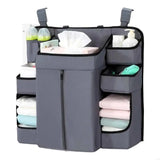 New Multifunctional Baby Crib Organizers Storage Bag Sustainable Fabric for Diapers Toy Clothes