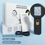 V19 Handheld Mini Digital Magnifier Microscope 200X Zoom 12MP HD Anti-shake Electronic Magnifying Glass with 8 LEDs 2inch IPS