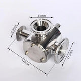 Stainless steel filling machine accessories, diameter 25MM - pneumatic filling machine three-way rotary valve