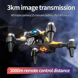 2024 New M5 Drone 8K Professional Triple Camera Brushless Motor Optical Flow Positioning Foldable Quadcopter RC Dron