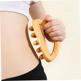 Wooden Lymphatic Drainage Massage Roller - 14-Bead Cellulite Massager Tool for Body Sculpting, Gua Sha, Myofascial Release Detox