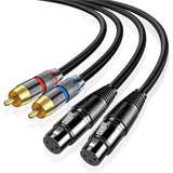 Dual XLR Female To Dual RCA Male 5Ft Hifi Stereo Audio Connection Cable, Heavy Duty Interconnect