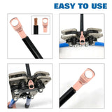 170Pcs Battery Cable Ends Assortment Kit AWG 12 10 8 6 4 ,12 Sizes Battery Wire Lugs Tubular Ring Connectors SC Terminals