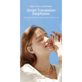 AI Translator Earbuds Intelligent Real-Time Translation Supports 200+ Languages BT5.3 Ear Hook Translator Earbuds