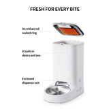 2-in-1 Automatic Cat & Dog Feeder Water Dispenser LCD Display Chargeable Stainless Steel Bowls Easy-Clean for Small/Medium Pets