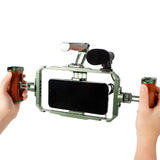 Universal Mobile Phone Rig Kit with Handles, Aluminum Handheld Stabilizer for iPhone for Samsung Other Android