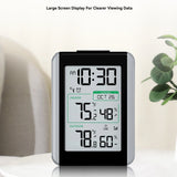 Multi Sensor: Indoor Outdoor Thermometer Hygrometer with 3 Sensor Support - 4-Digit Time Calendar Display and Backlight for