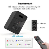 50W BT Dual Speakers BESTISAN SR15 Black With Stunning Light 3D HIFI Surround Sound Support Optical Fiber ARC USB Line In Input