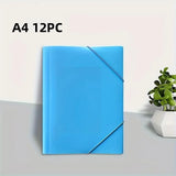 12pcs A4 Office Project Binder Large Capacity Storage Bag Elastic Cord File Bag with Elastic Closure Drawstring Document Pouch