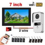 1080P 10 Inch 7" Touch Screen Wifi Video Doorbell, Smart TUYA Home Video Intercom 32G Card Rceord Kit Monitor ID Unlcok 2 Wire