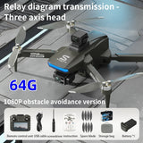 S19 Obstacle Avoidance Drone Folding 8K HD Dual Camera Aerial Photography Quadcopter Brushless GPS RC Aircraft Gift