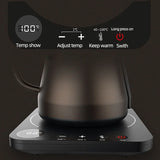 800ml Gooseneck Electric Kettle Hand Brew Coffee Pot Smart Teapot 1500W Thermo Pot Temperature-Control Heating Water Bottle