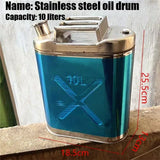 Three-handle Stainless Steel Oil Drums 10L 20L 30L Portable with Vent Valve Spare Oil Drums