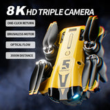 2024 New M5 Drone 8K Professional Triple Camera Brushless Motor Optical Flow Positioning Foldable Quadcopter RC Dron