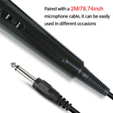 Handheld Wired Microphone Dynamic Vocal Mic with 6.35 Jack 6.56ft Cable and ON/Off Switch  for Speakers Karaoke Amp Mixer