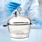 Vacuum Desiccators Transparent Dryer Jar Dryer Glassware Drying Vessel with Pressure Gauge Small Lab Desiccator Vacuum Dryer