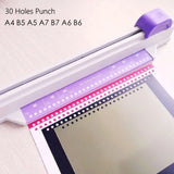 High Quality 30 Hole Paper Punching Machine Efficient Lightweight Paper Puncher Punching Office Supplies