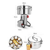4500G Powder Grinder Grain Crusher Spice Grinder Large High Capacity Commercial Stainless Steel Pure Copper Motor Grinder