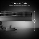 (BAAY) Is-77 Pressure Profile CPU Radiator 6 Heat Pipe 12CM Fan 77mm Height Radiator for Intel LGA 1700/1200/115X AM4/AM5