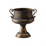 New Embossed Iron Planter Pot For Front Entry Backyard Or Interior Displaying Flowers Greens Artificial Elegant Living