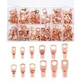 170Pcs Battery Cable Ends Assortment Kit AWG 12 10 8 6 4 ,12 Sizes Battery Wire Lugs Tubular Ring Connectors SC Terminals