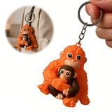 Monkey Keyring Charm Pendant Scratch-Resistant Cute Monkey Holding Plush Pendant Lightweight for Car Keys Funny Gifts