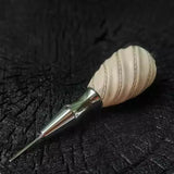 Leather Awl Set with Antler Handle & 2 Replaceable SKD11 Steel Awl Needles (French Style/Round Hole)