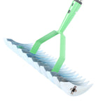 Thatch Rake 3 Sections Stainless Steel Dethatcher Lawn Rake for Clearing Dead Grass
