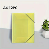 12pcs A4 Office Project Binder Large Capacity Storage Bag Elastic Cord File Bag with Elastic Closure Drawstring Document Pouch