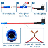 Upgraded Micro 2 Fuse Tap Adapter - Add a Circuit Fuse Tap 12V, Fuse Tap Adapter and 15AMP Fuses, Micro 2 Fuse Connector