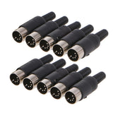 10 PCS 5 Pin DIN Plug Male Connector Jack With Plastic Handle Keyboard Cable Adapter Connector