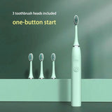 Sonic Electric Toothbrush for Adults Children Ultrasonic Automatic vibrator Whitening IPX7 Waterproof 3 Brush Head battery type