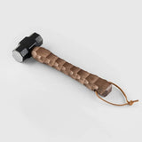 Outdoor Camping Tent Hammer - 45# Manganese Steel Dual-Head Mallet with Black Walnut Handle, Diamond-Faceted Design
