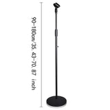 Floor Mic Stand Removable Easy to Use Round Base Multifunctional Vertical Mic Stand for Performance Live Singing Studio Meetings