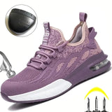 Safety Shoes For Women Steel Toe Anti-smash Safety Boots Industrial Work Boots Puncture Proof Indestructible Breathable Sneakers